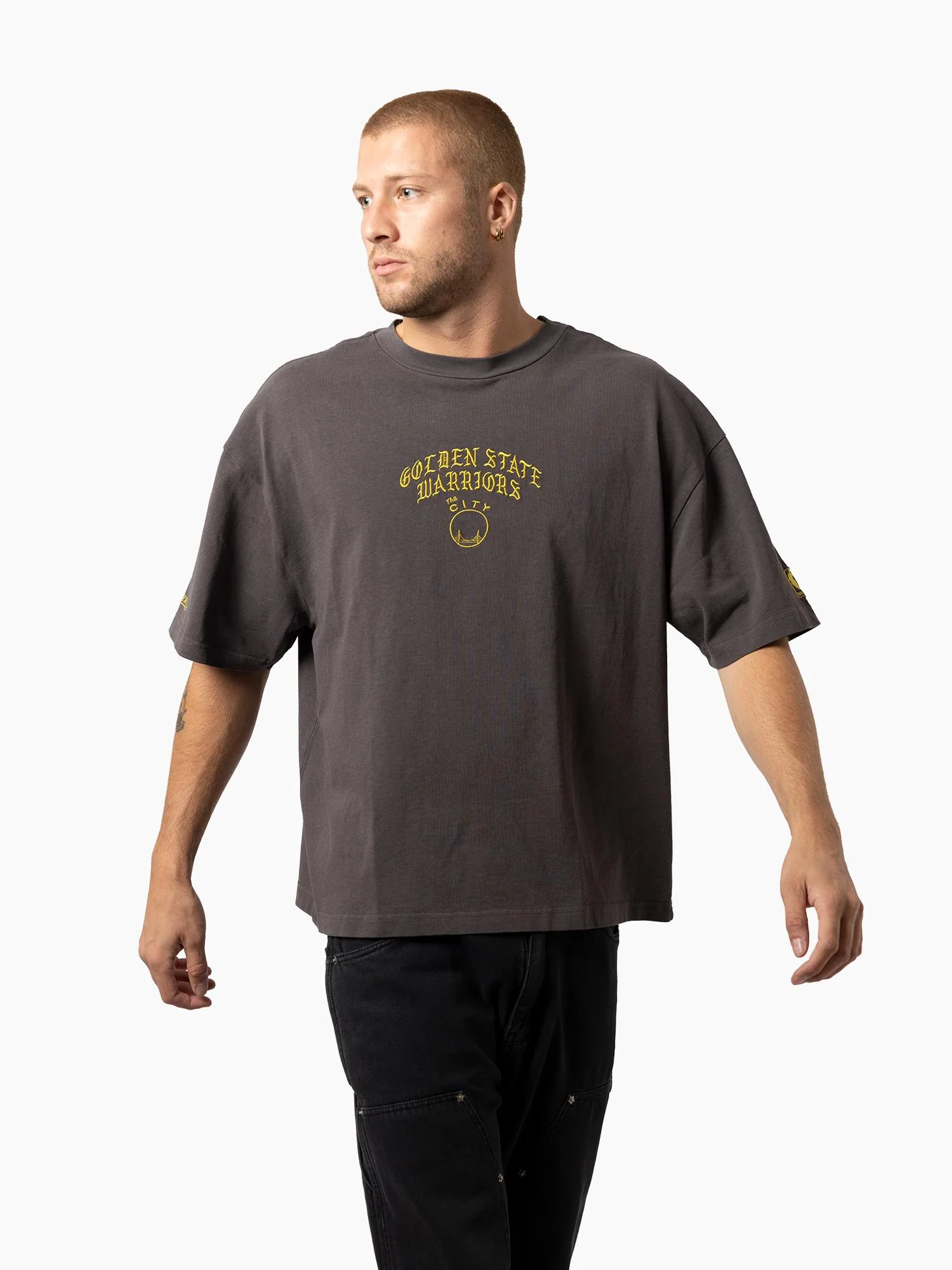 Golden State Warriors Black Letter Champs Boxy Tee - Image 3