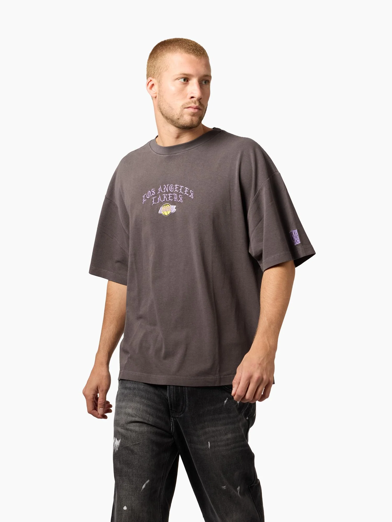 L.A Lakers Black Letter Champs Boxy Tee - Image 3