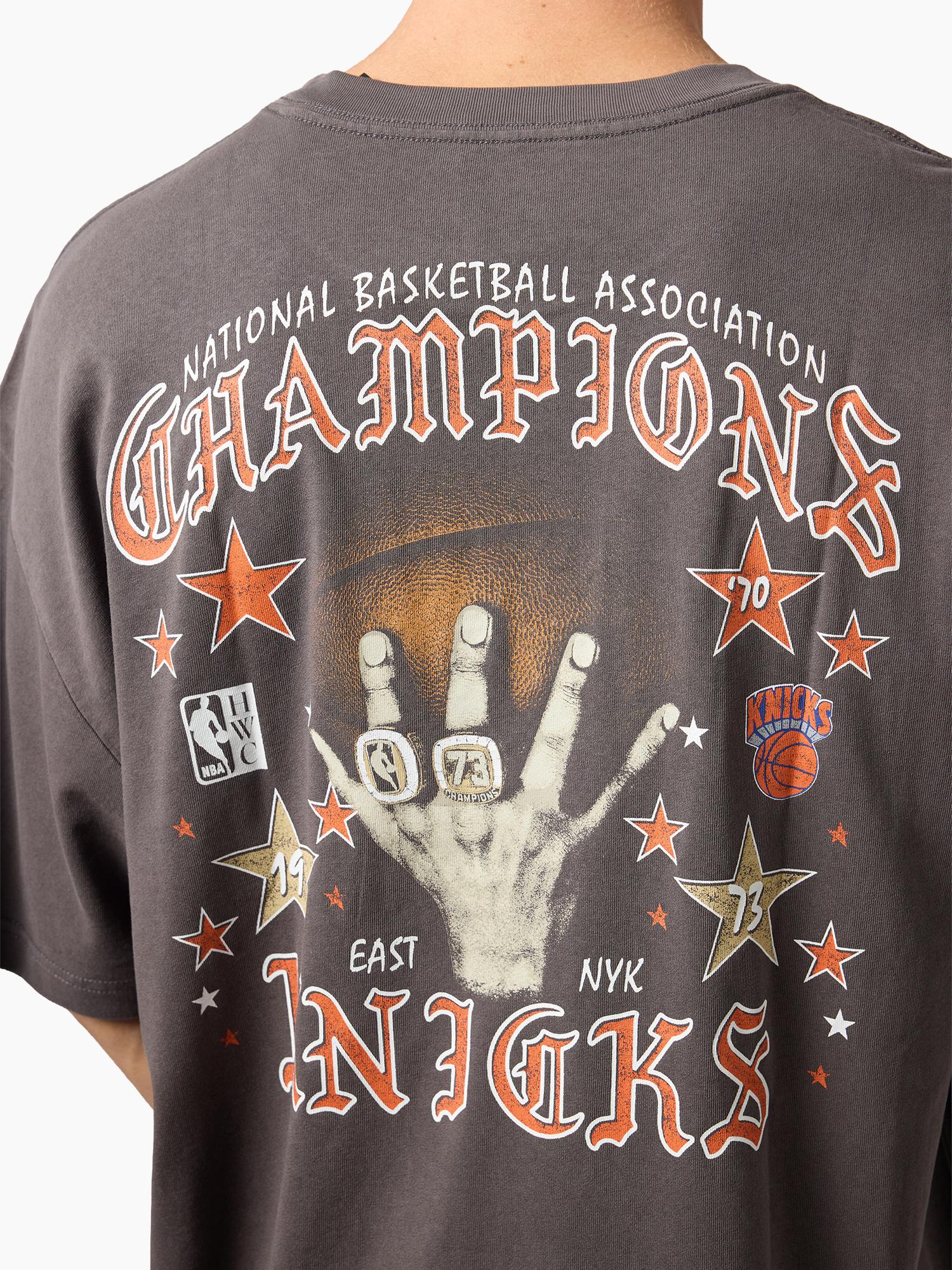 New York Knicks Black Letter Champs Boxy Tee - Image 3