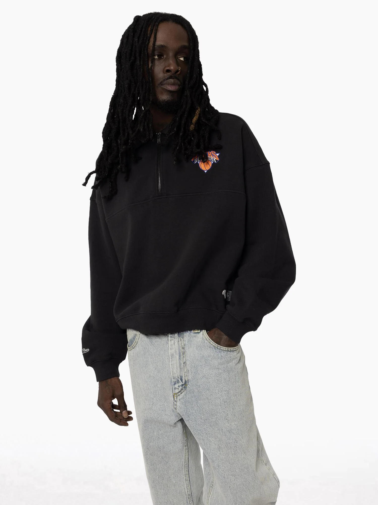 New York Knicks Boxy 1/4 Zip Crew - Image 3