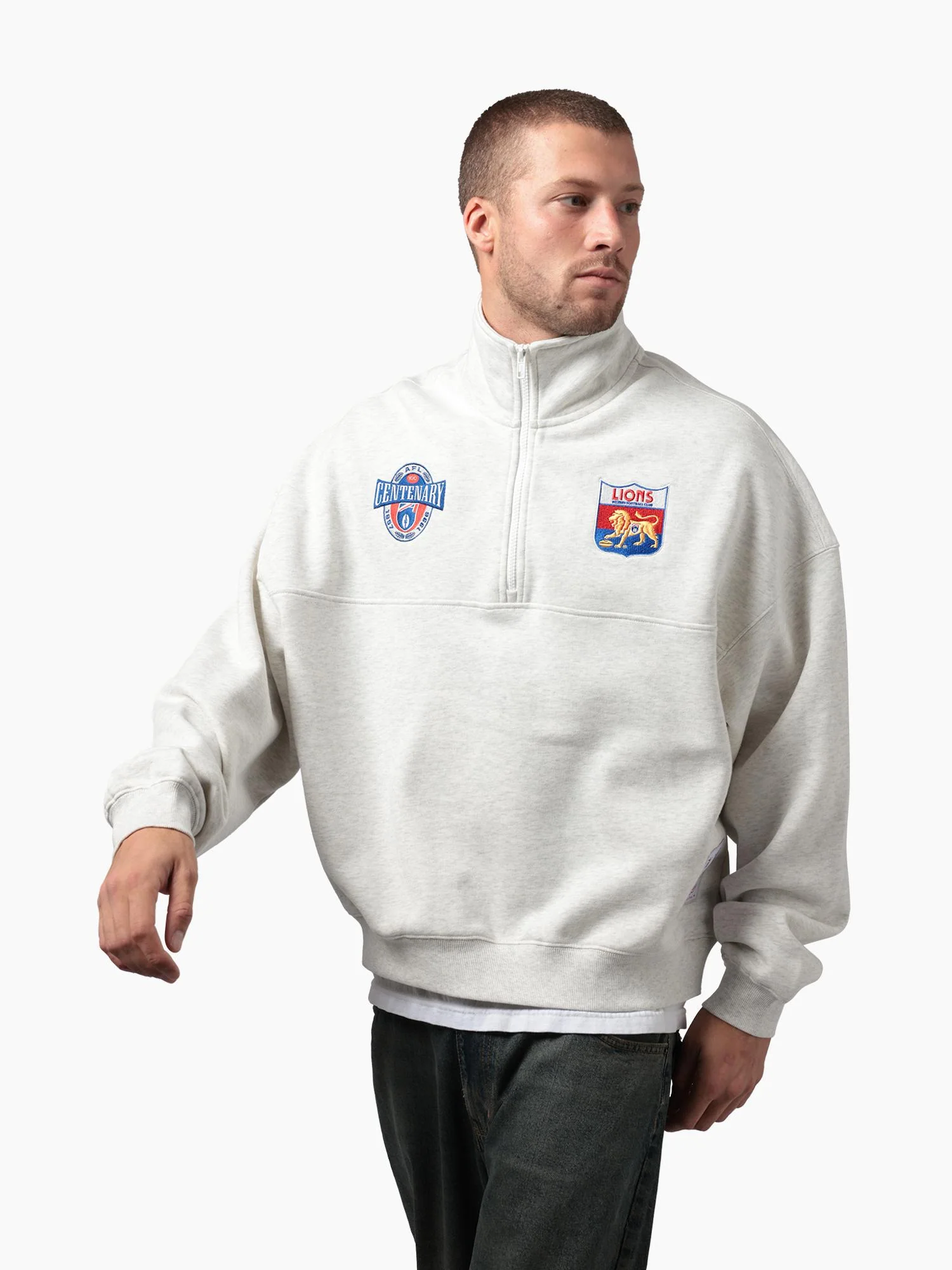 Fitzroy Lions Centenary 1/4 Zip Crew - Image 2