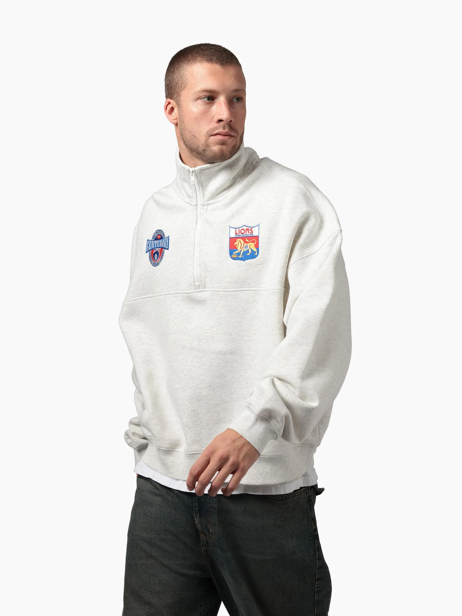 Fitzroy Lions Centenary 1/4 Zip Crew - Image 3