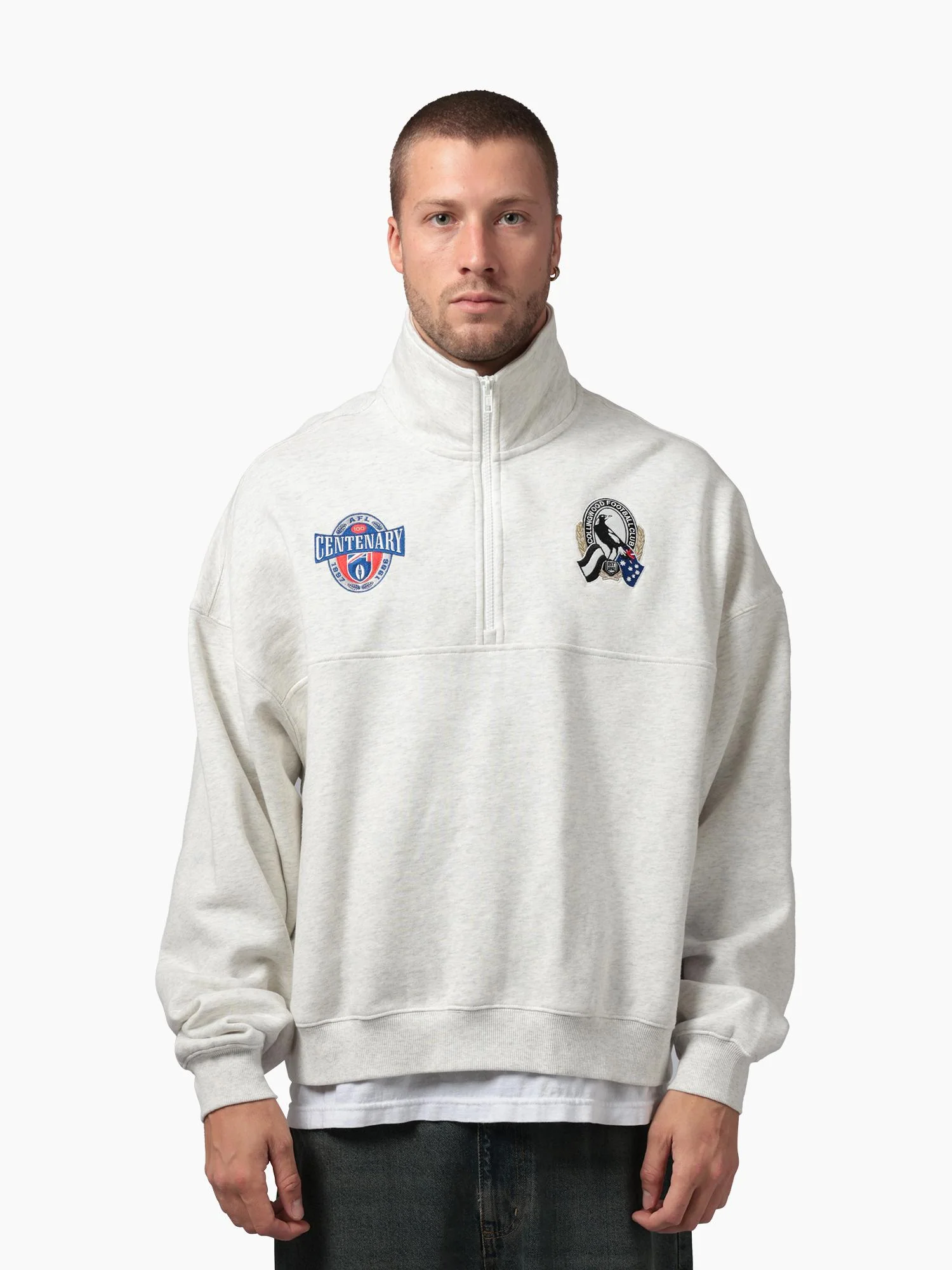 Collingwood Magpies Centenary 1/4 Zip Crew