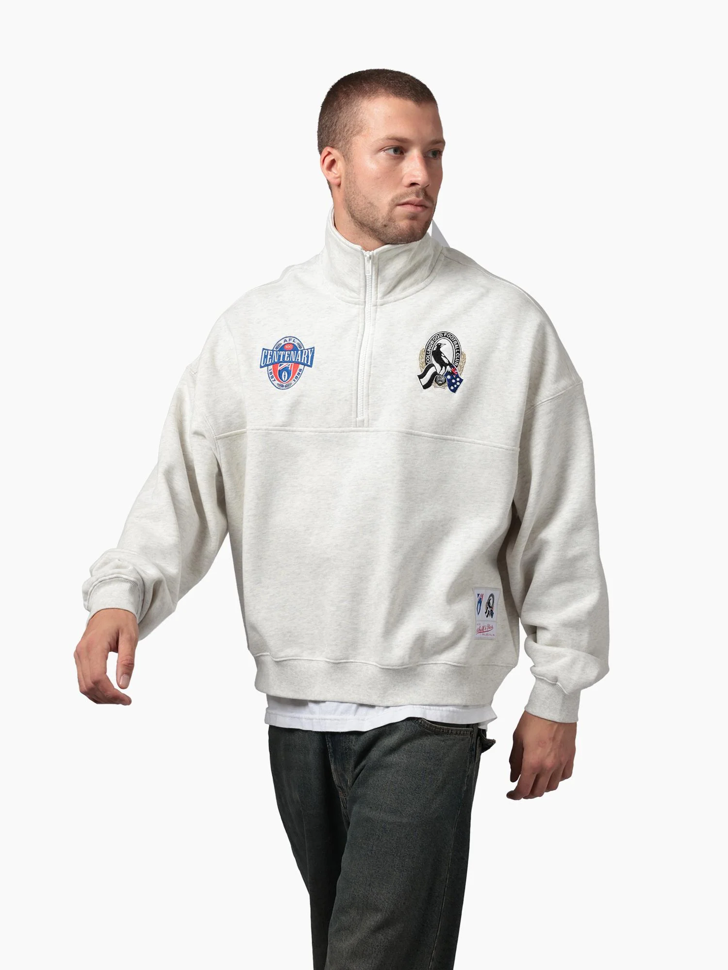 Collingwood Magpies Centenary 1/4 Zip Crew - Image 3