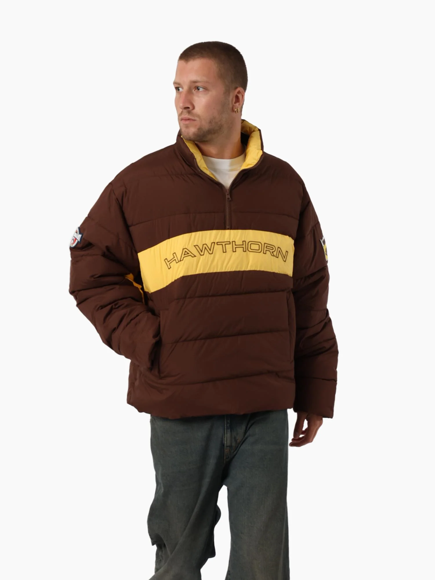 Hawthorn Hawks Centenary Panelled Puffer Jacket - Image 3