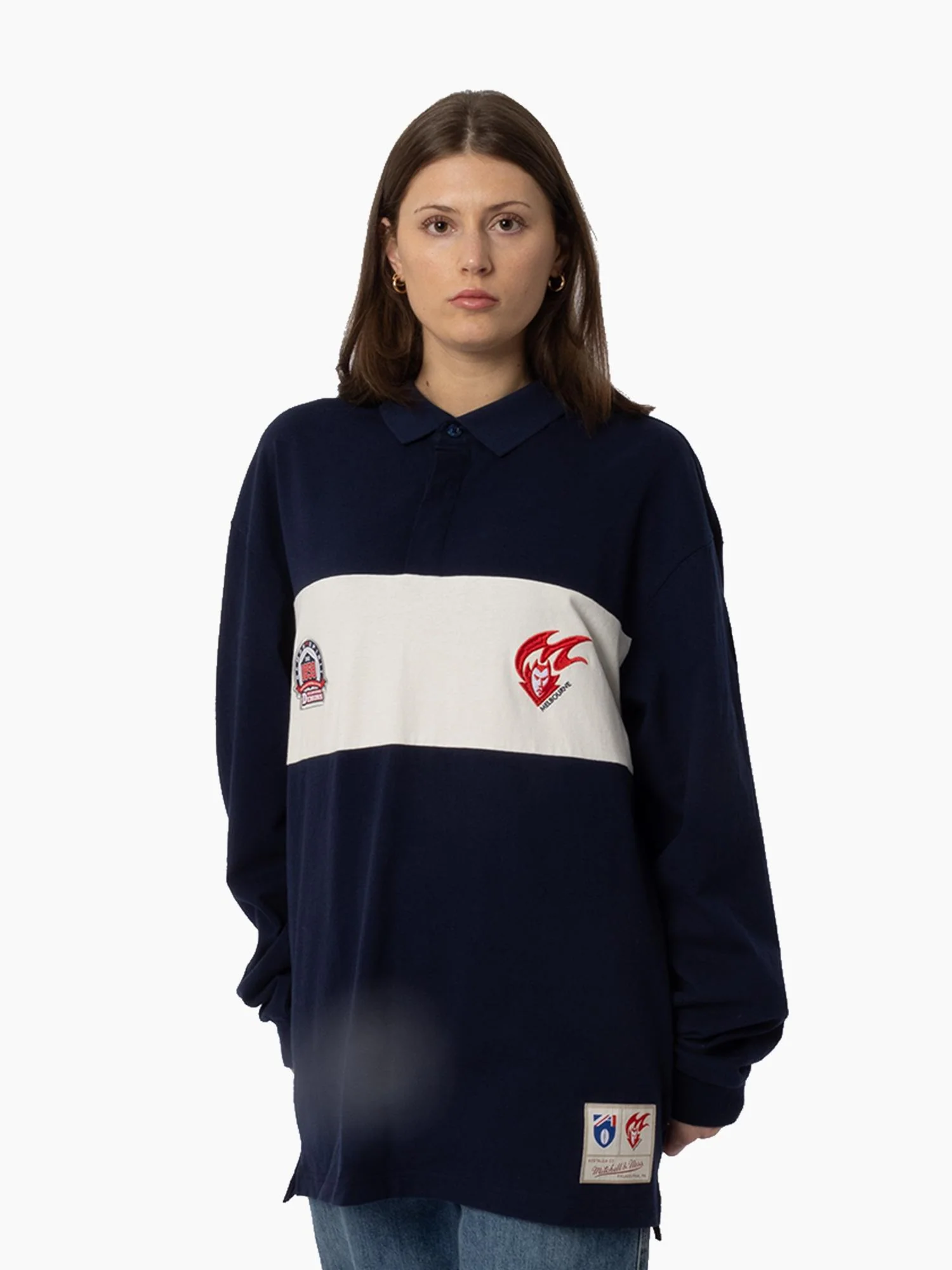 Melbourne Demons Long Sleeve Rugby Polo - Image 3
