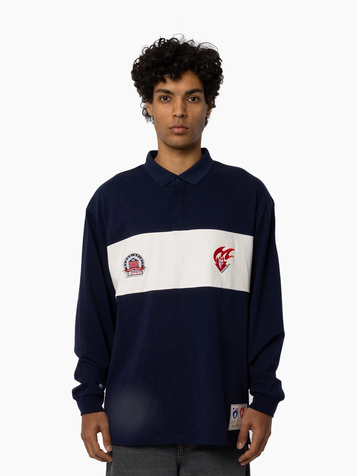 Melbourne Demons Long Sleeve Rugby Polo - Image 4
