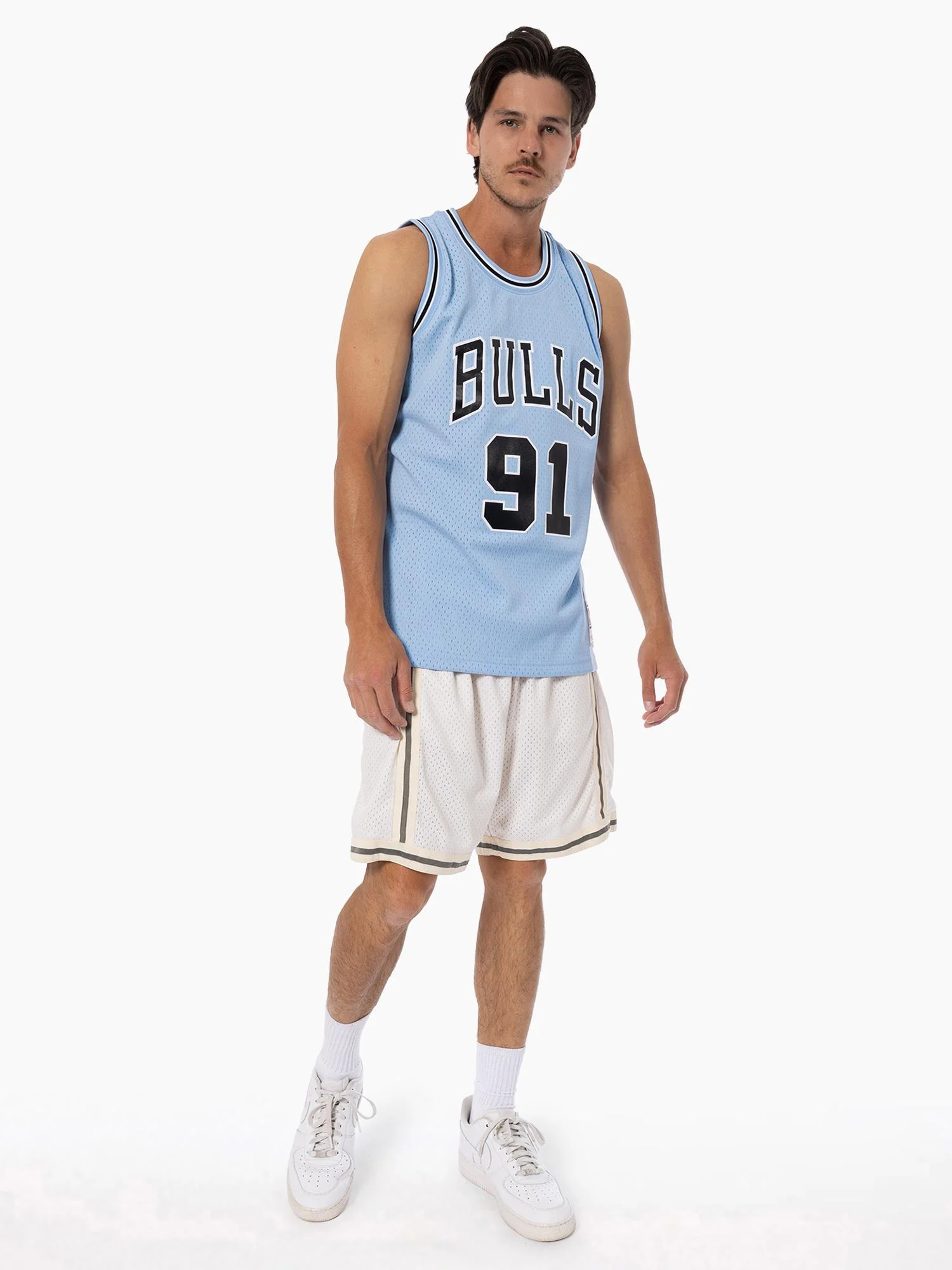 Dennis Rodman 1997-98 Chicago Bulls Vapour Blue Swingman Jersey - Image 3