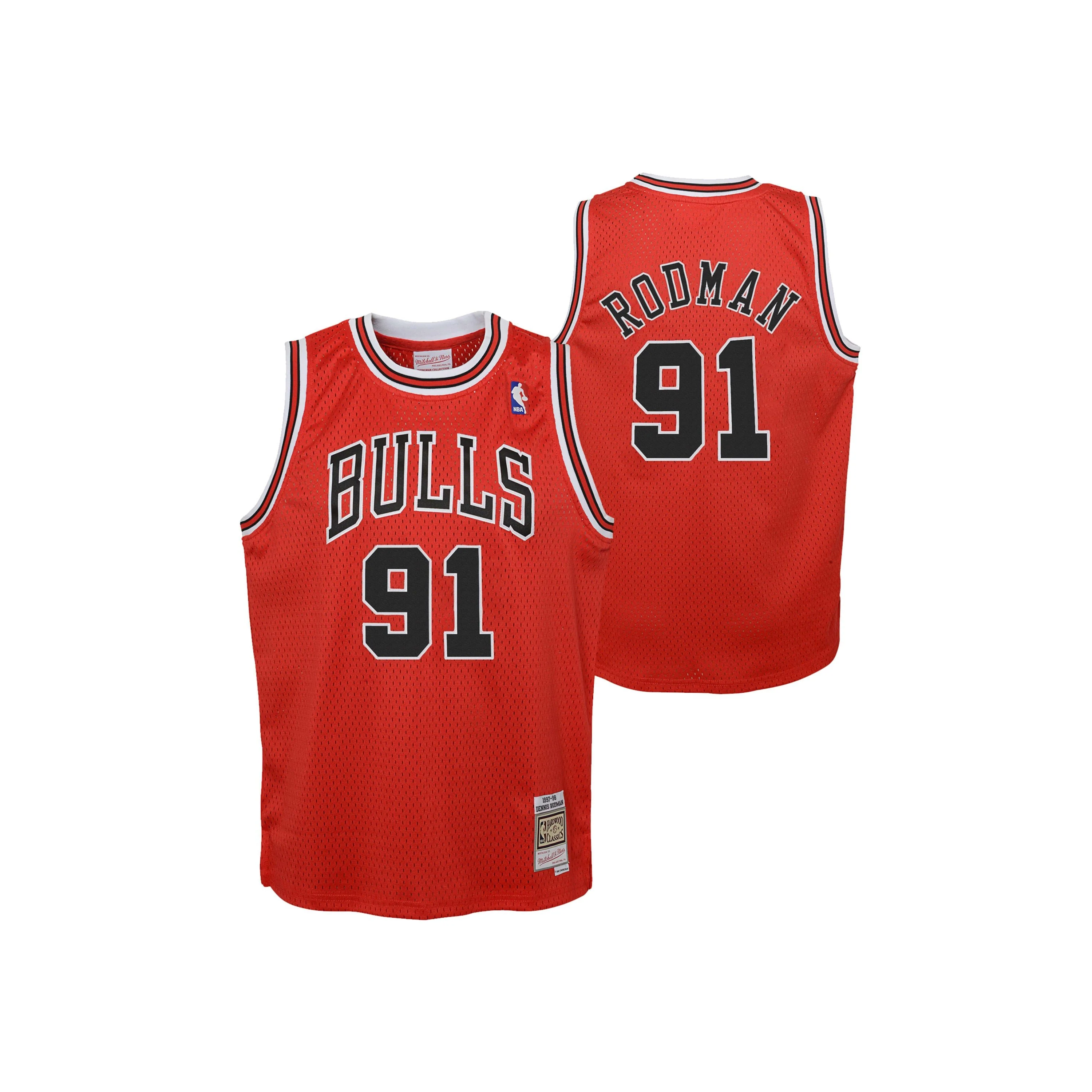 Youth Dennis Rodman 1997-98 Chicago Bulls Road Swingman Jersey - Image 3