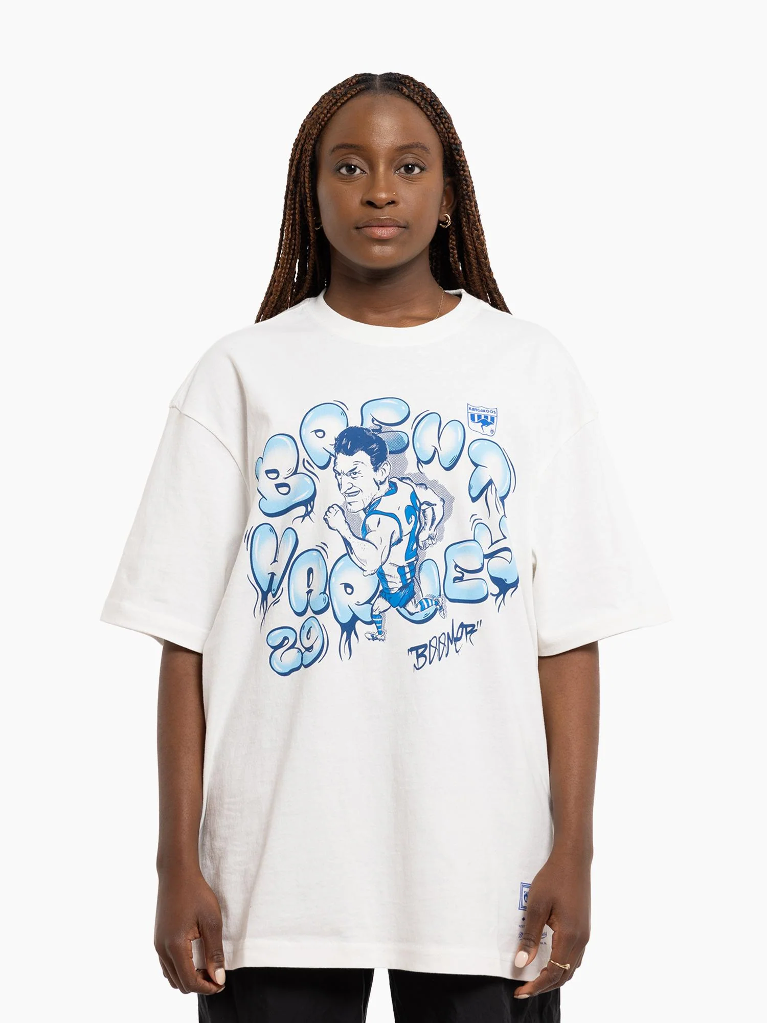 North Melbourne Kangaroos Brent Harvey Caricature Tee - Image 2