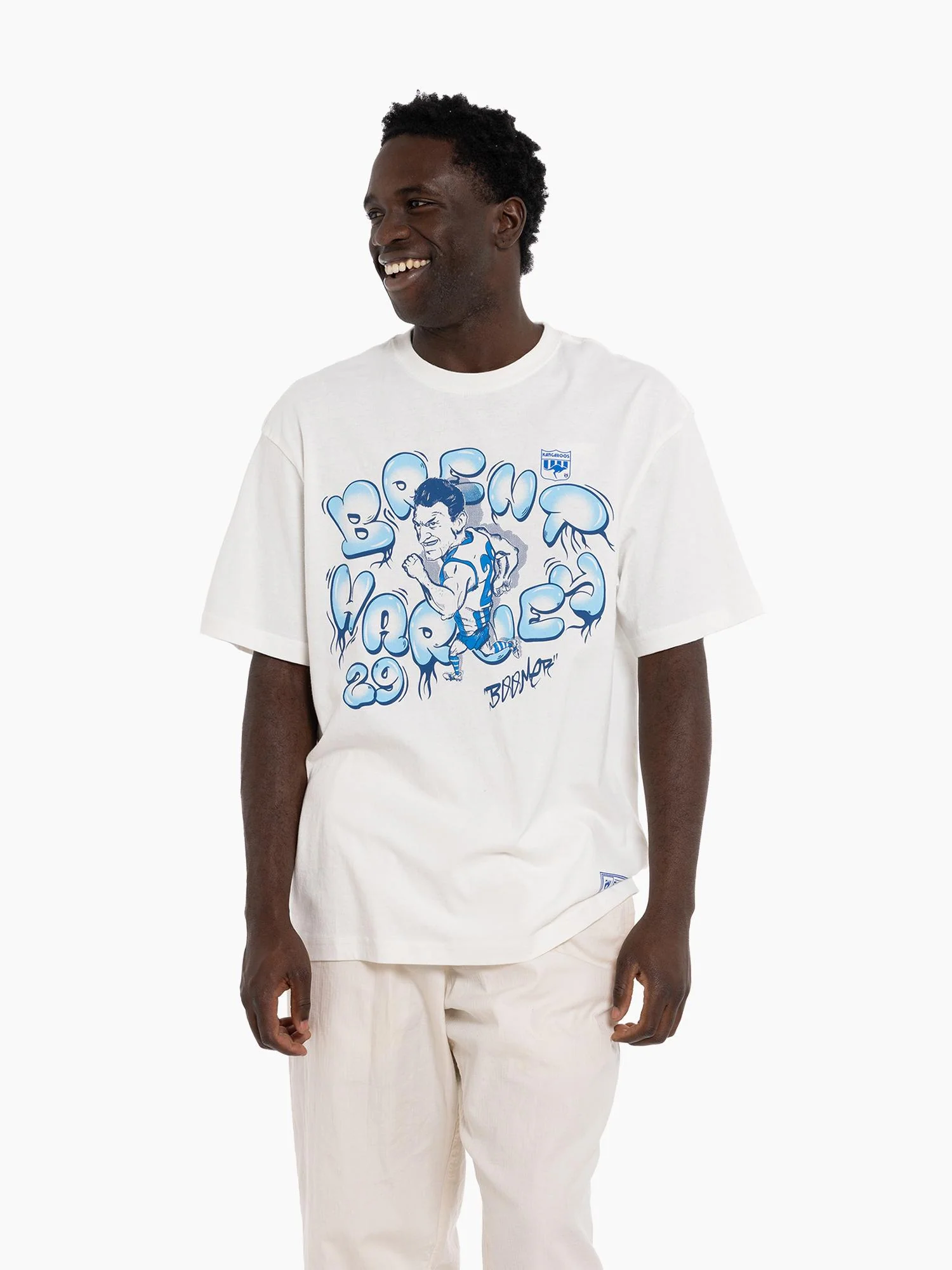North Melbourne Kangaroos Brent Harvey Caricature Tee - Image 5