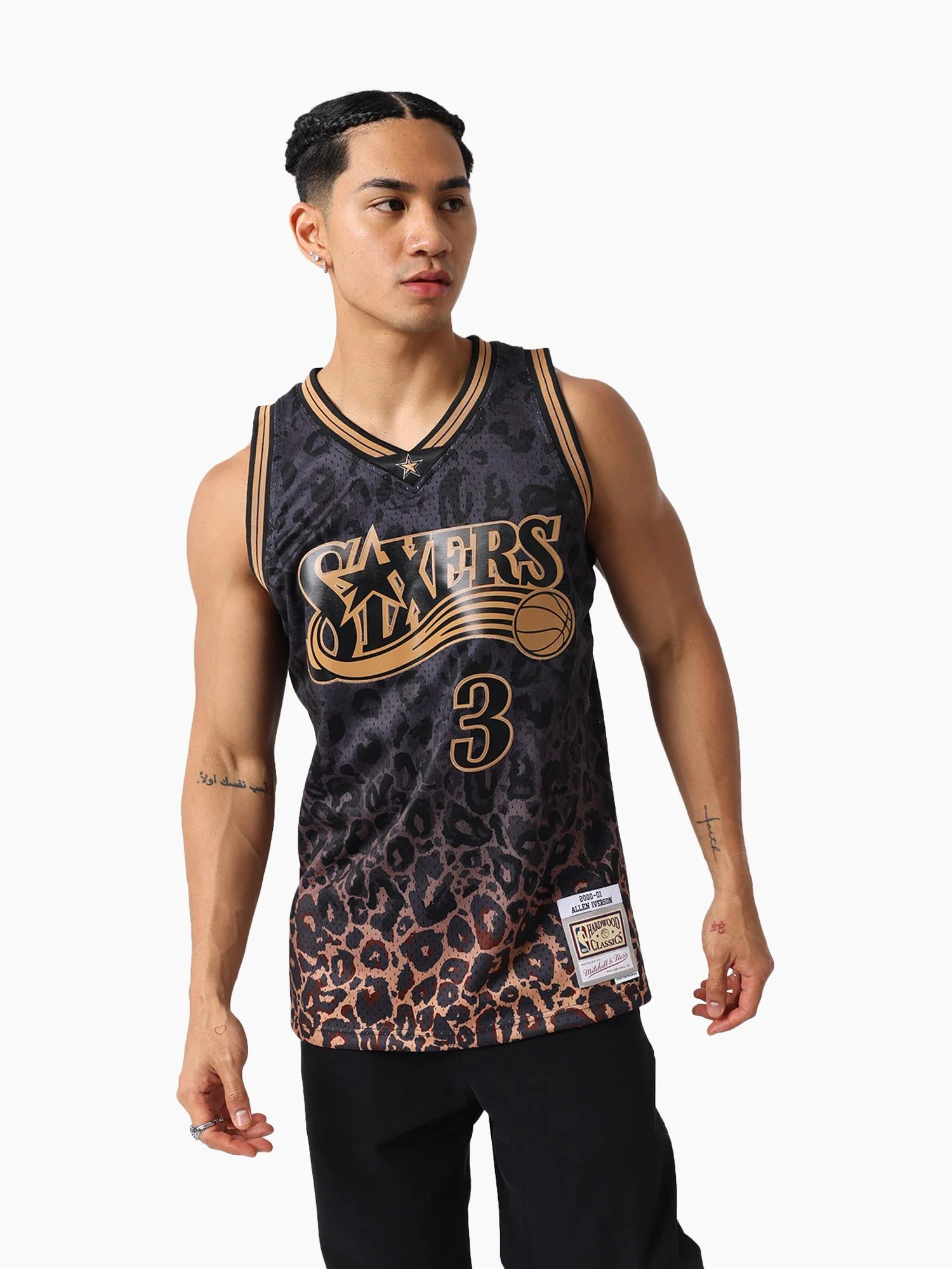 Allen Iverson 2000-01 Philadelphia 76ers Leopard Swingman Jersey - Image 3