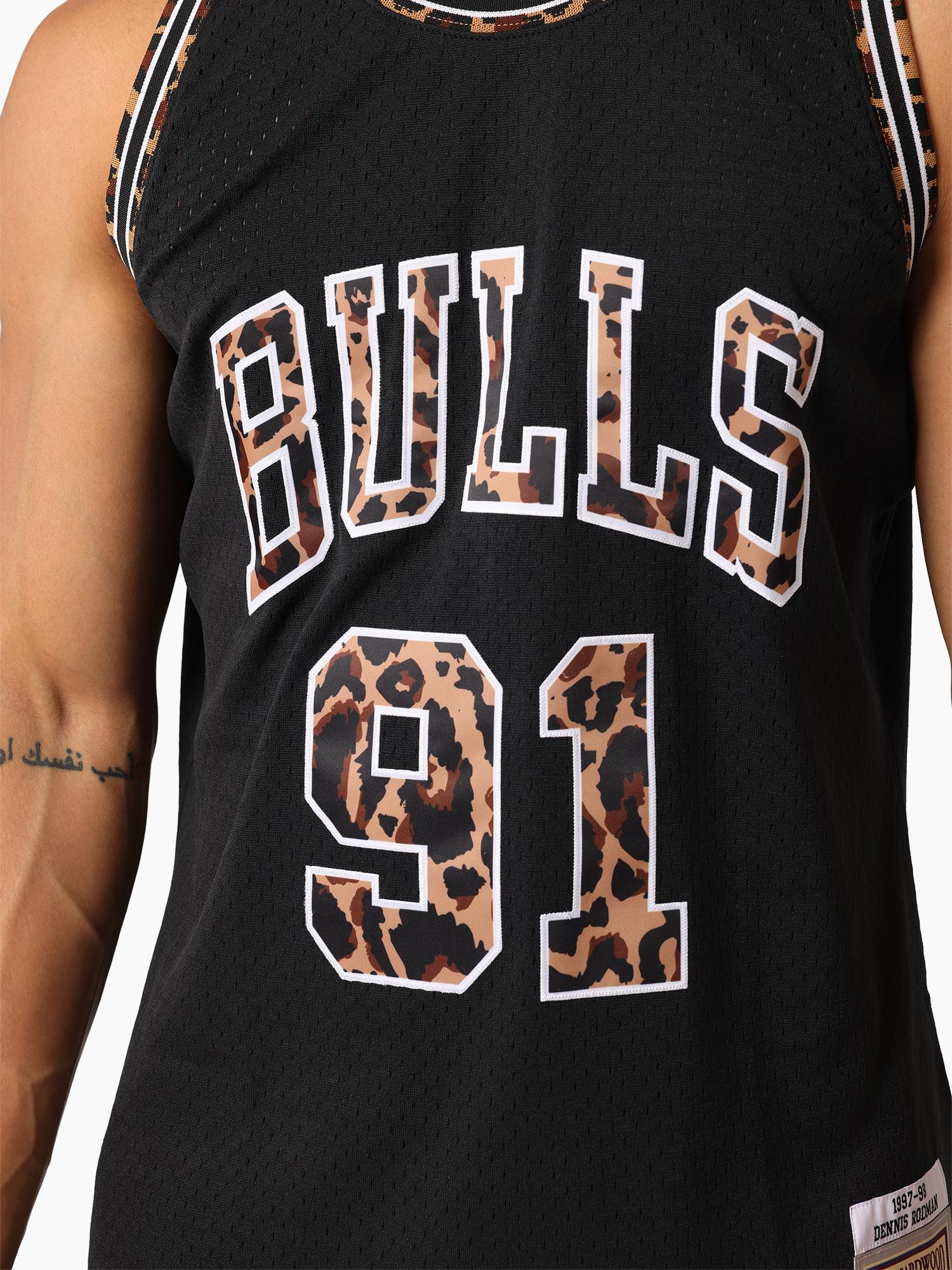 Dennis Rodman 1997-98 Chicago Bulls Leopard Swingman Jersey - Image 3