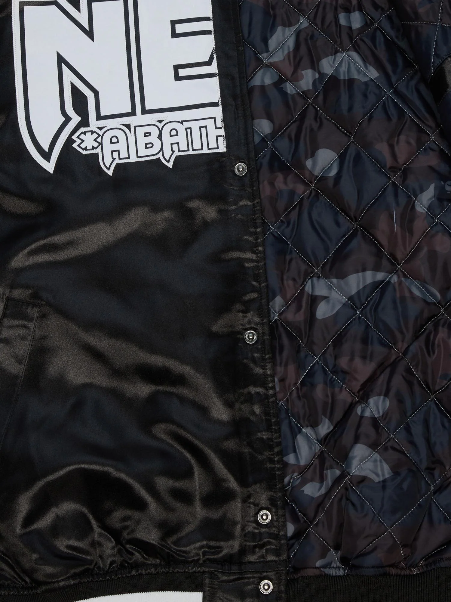 Bape x Mitchell & Ness New Jersey Nets Satin Jacket - Image 3