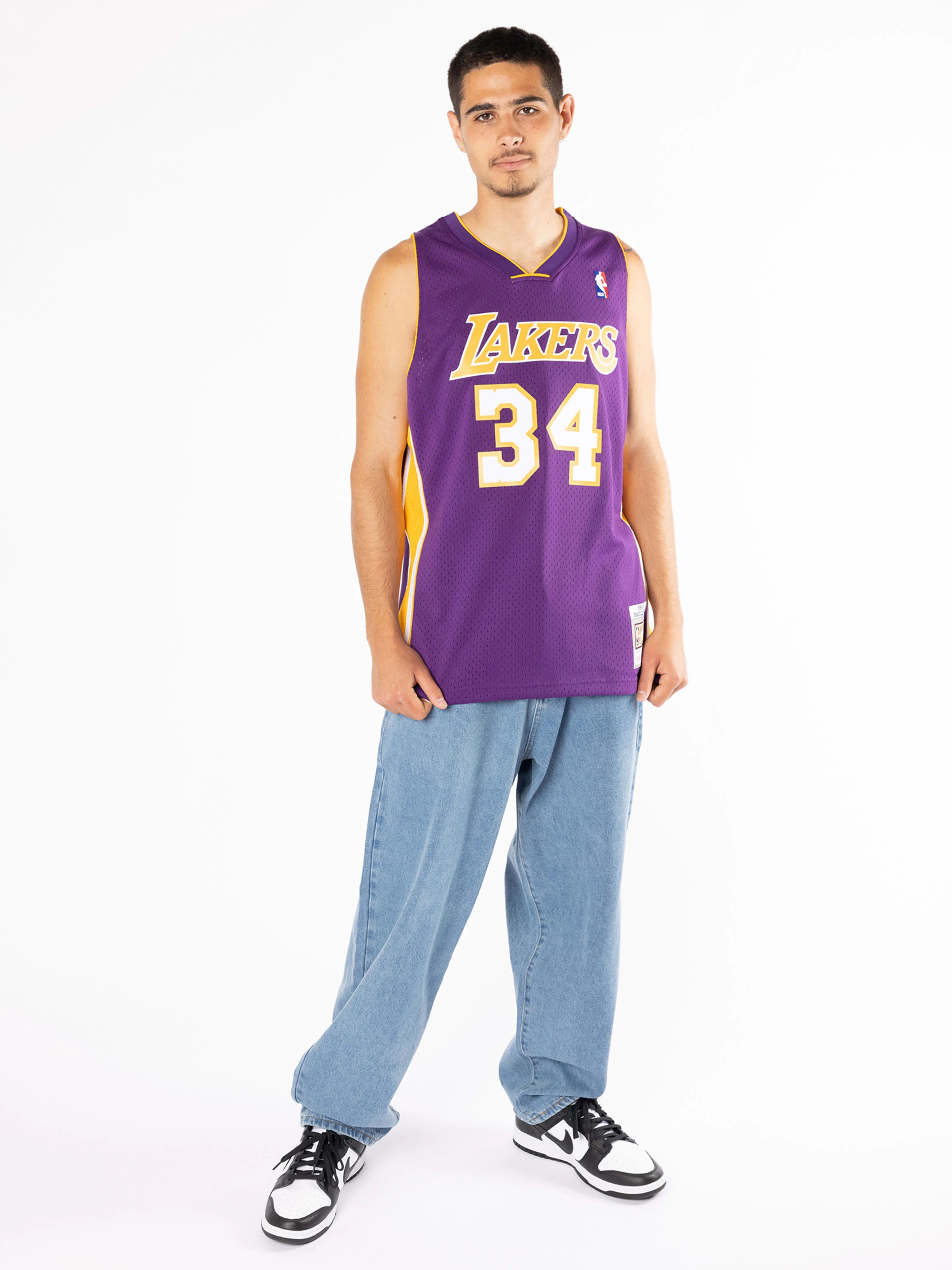 Shaquille O'Neal 1999-00 L.A Lakers Road Swingman Jersey - Image 3
