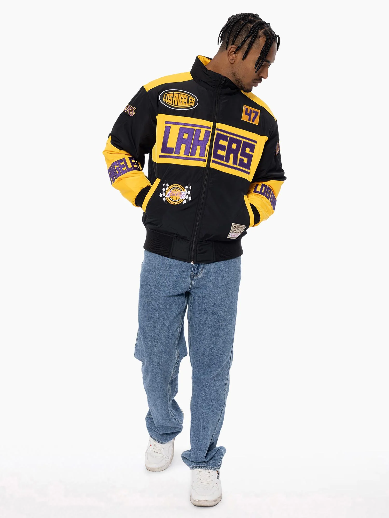 L.A Lakers Speedway Nylon Varsity Jacket - Image 3