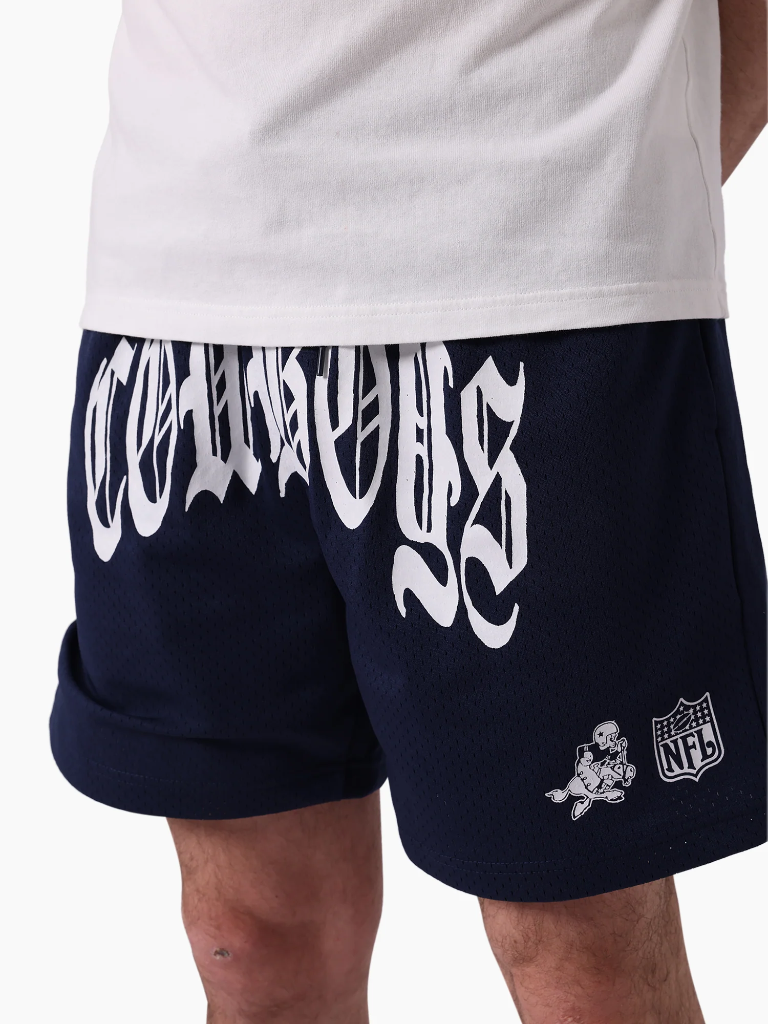 Dallas Cowboys Stars & Text Mesh Shorts - Image 2