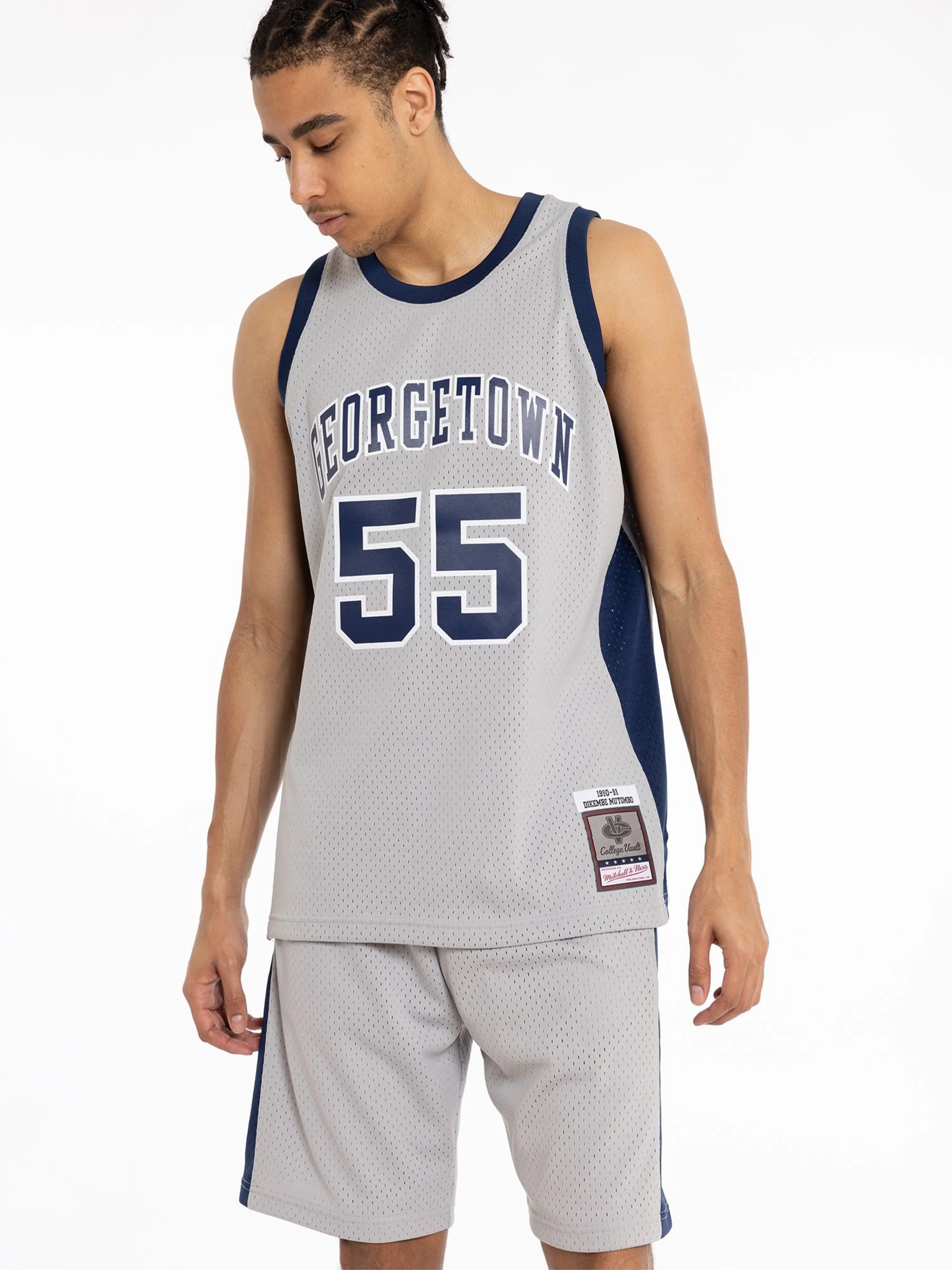 Dikembe Mutombo 1990-91 Georgetown University Road Swingman Jersey - Image 3