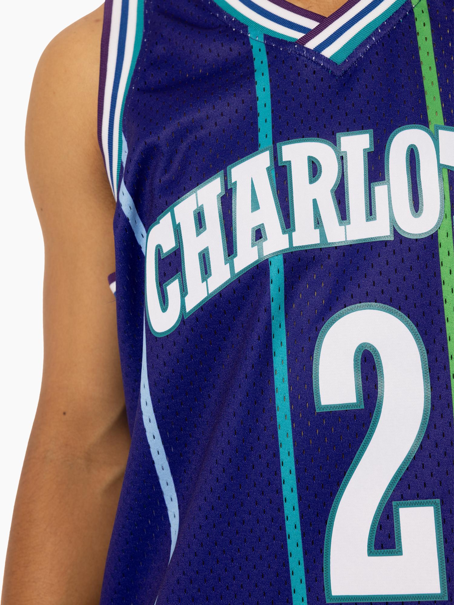 Larry Johnson 1994-95 Charlotte Hornets Road Swingman Jersey - Image 5