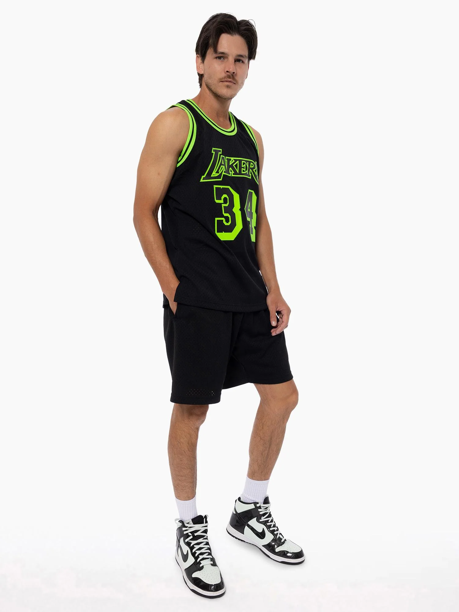 Shaquille O'Neal 1996-97 L.A Lakers Glow In The Dark Swingman Jersey - Image 3