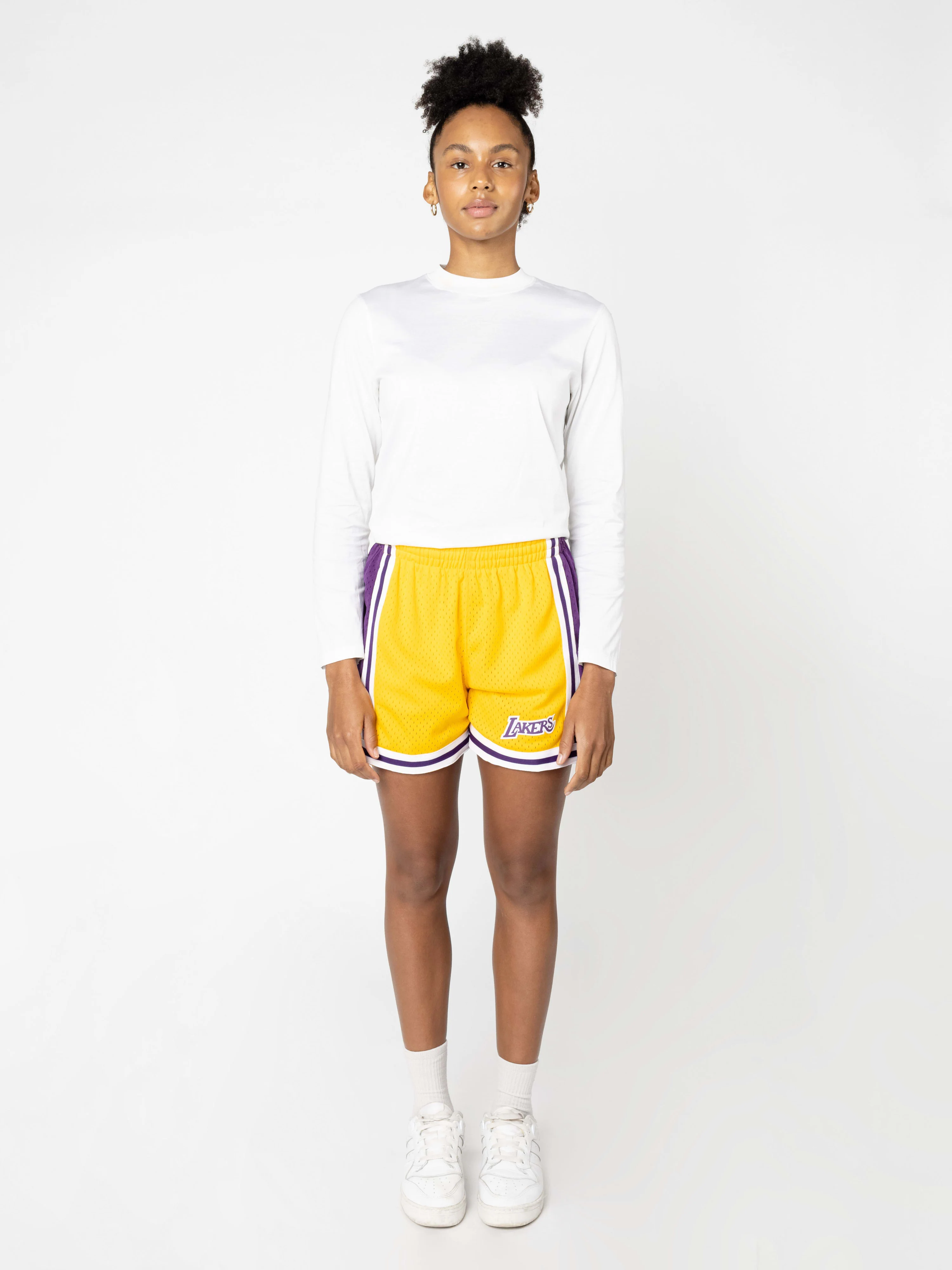 Women's L.A Lakers Gold Jump Shot Shorts - Image 3
