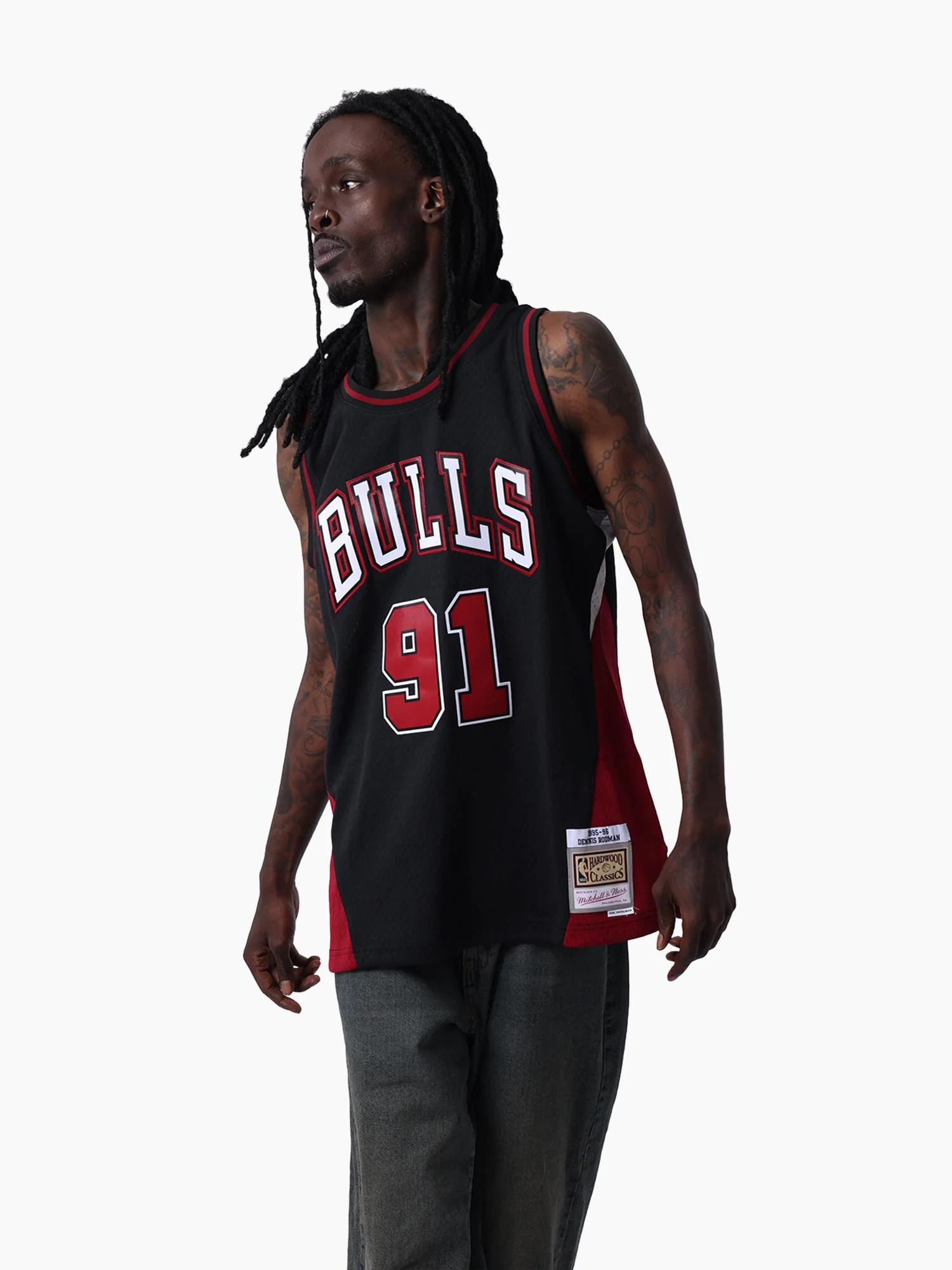 Dennis Rodman Chicago Bulls 1995-96 Warehouse Rave Panel Jersey - Image 3