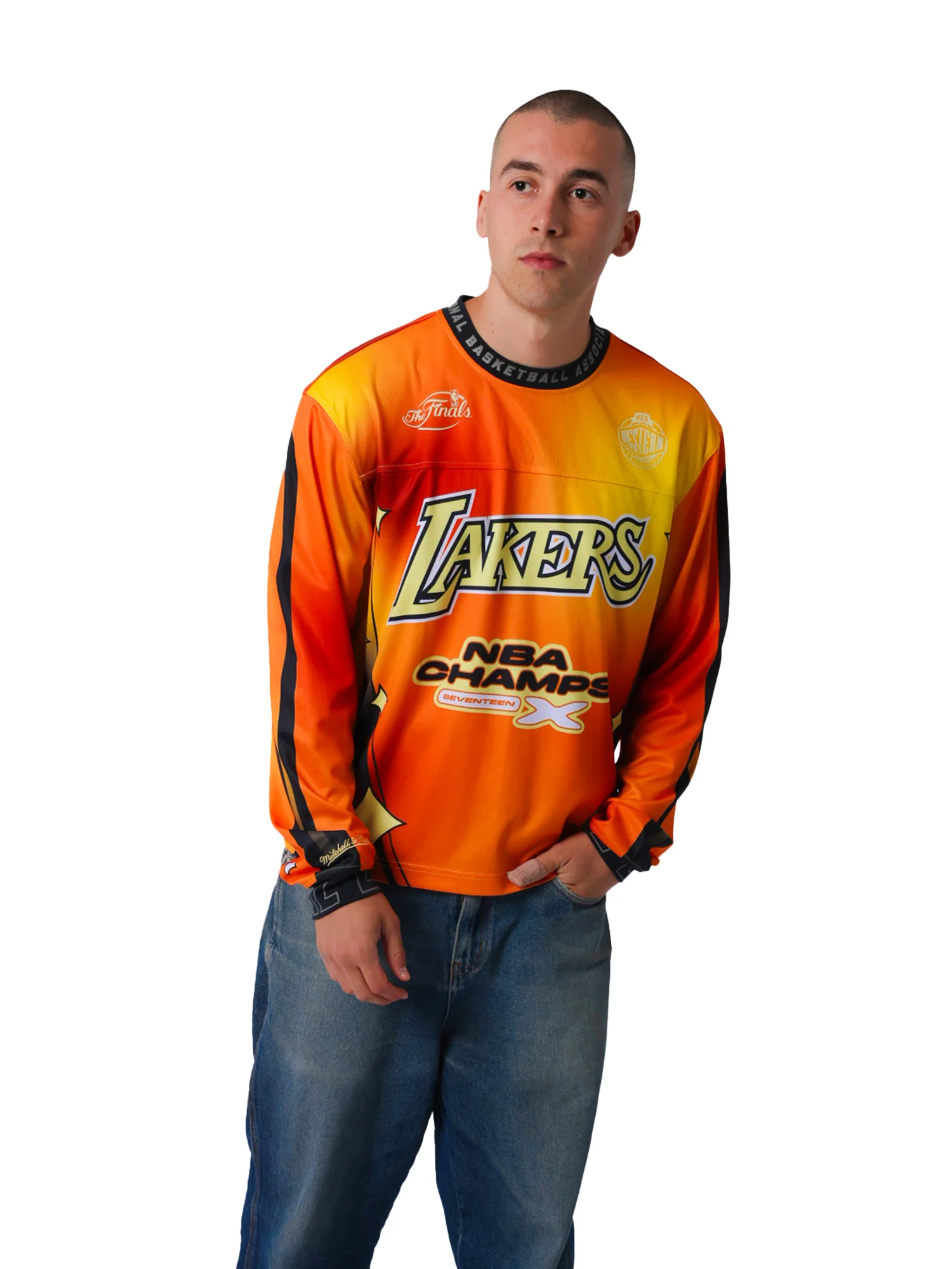 L.A Lakers Warehouse Rave Long Sleeve Cycling Jersey - Image 3