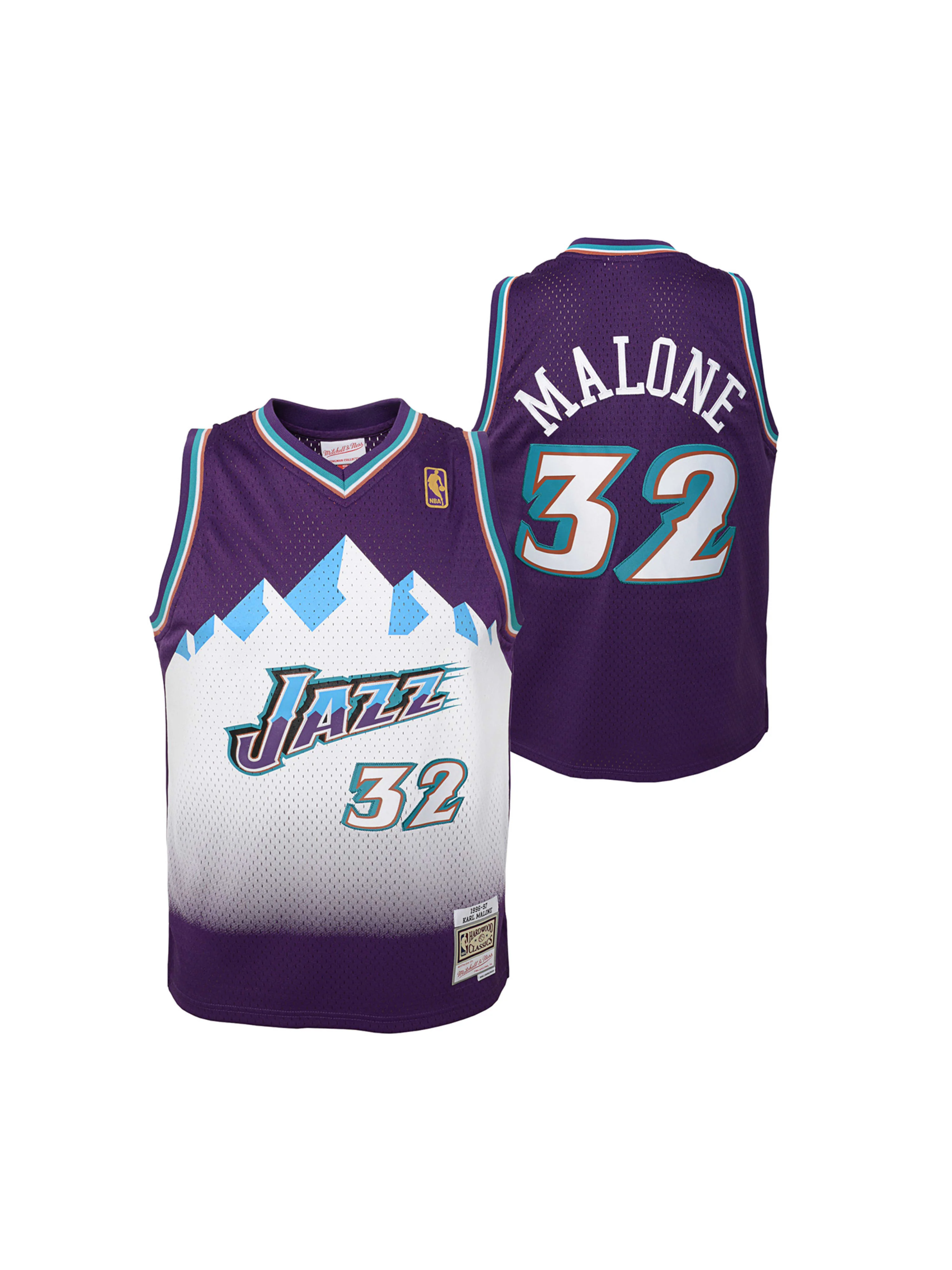 Youth Karl Malone 1996-97 Utah Jazz Swingman Jersey - Image 3