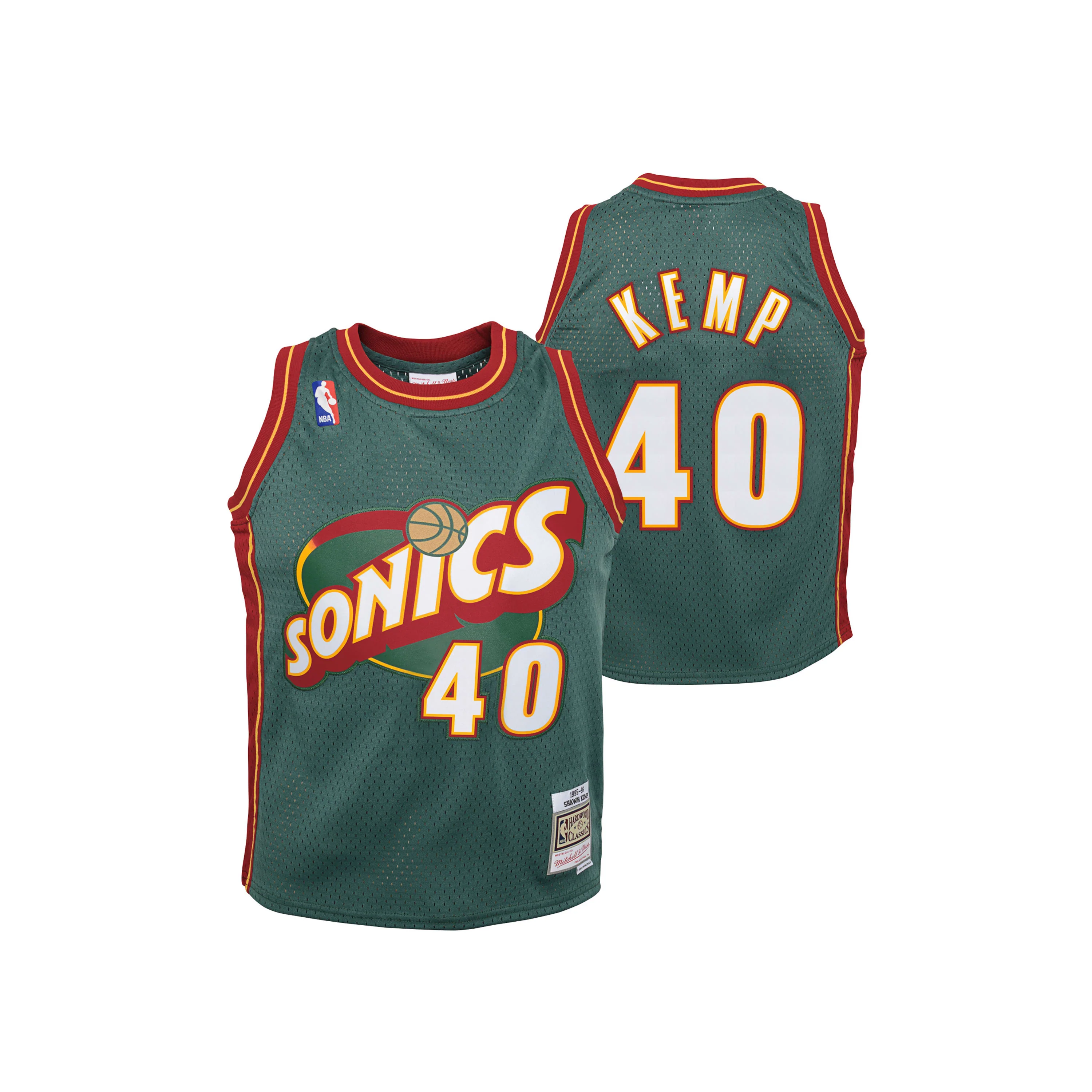 Youth Shawn Kemp 1995-96 Seattle Supersonics Road Swingman Jersey - Image 3